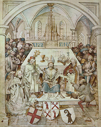 Gründungsfeier der Basler Universität am 4. April 1460 im Münster
